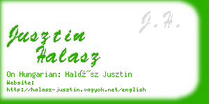 jusztin halasz business card